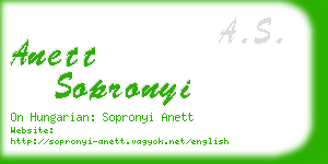 anett sopronyi business card